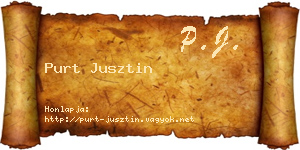Purt Jusztin névjegykártya